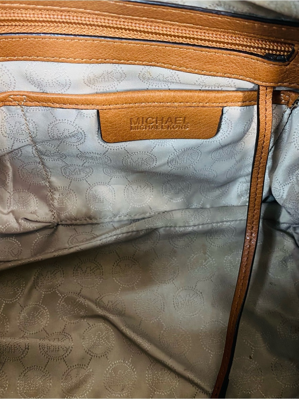 Michael Kors Sophie Large Leather Satchel – Luggage Brown - Picture 12 of 13